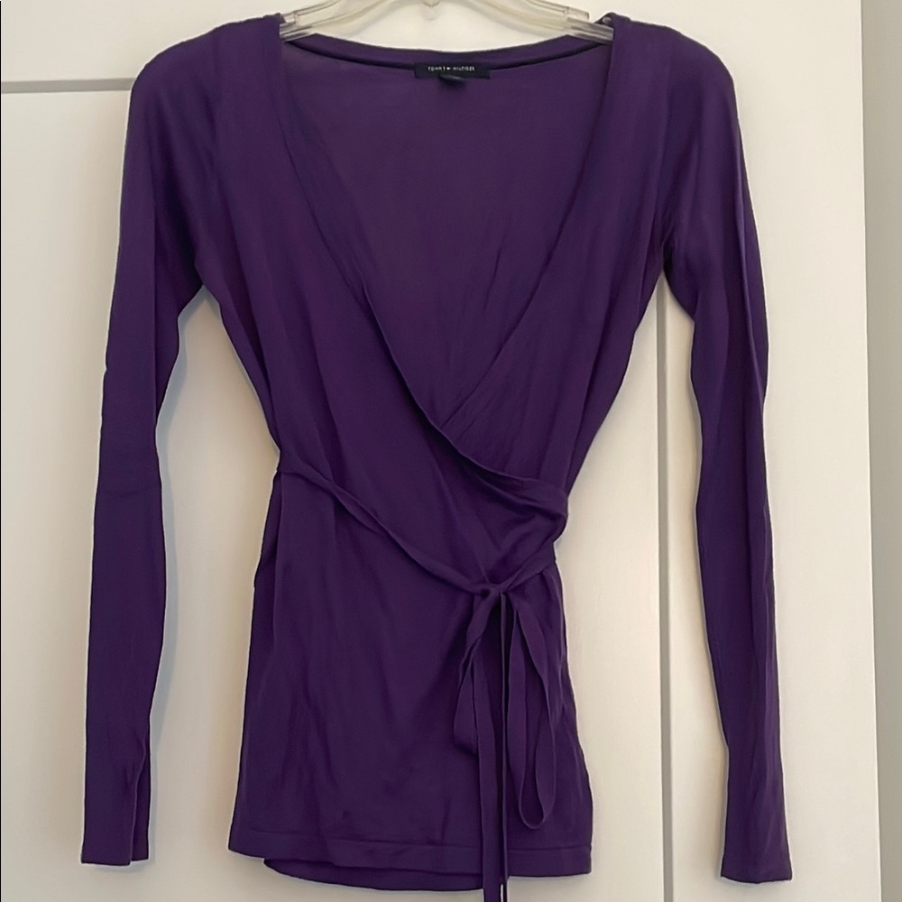 Tommy Hilfiger Purple Wrap Top